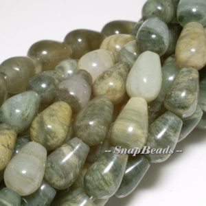 Shop Rutilated Quartz Bead Shapes! Green Rutilated Quartz Gemstone Green Rutile Inclusions, Green, Pear Teardrop 10X6MM  Loose Beads 15.5 Inch Full strand (10233381-64) | Natural genuine other-shape Rutilated Quartz beads for beading and jewelry making.  #jewelry #beads #beadedjewelry #diyjewelry #jewelrymaking #beadstore #beading #affiliate #ad