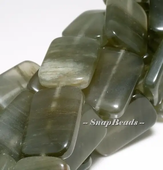 Mojito Green Rutile Quartz Gemstone Green Rectangle 18x13mm Loose Beads 15.8inch Full Strand (10221467-62)