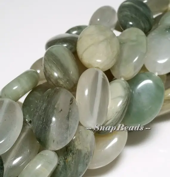 Mojito Green Rutile Quartz Gemstone Oval 14x10mm Loose Beads 15.8inch Full Strand (10230982-64)