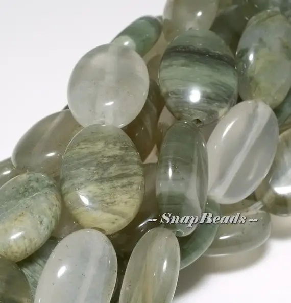 Mojito Green Rutile Quartz Gemstone Oval 13x10mm Loose Beads 15.5inch Full Strand (10233387-62)