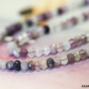 S/ Fluorite 6mm Faceted Rondelle beads 16" strand Natural purple gemstone beads For jewelry making | Natural genuine rondelle Fluorite beads for beading and jewelry making.  #jewelry #beads #beadedjewelry #diyjewelry #jewelrymaking #beadstore #beading #affiliate #ad