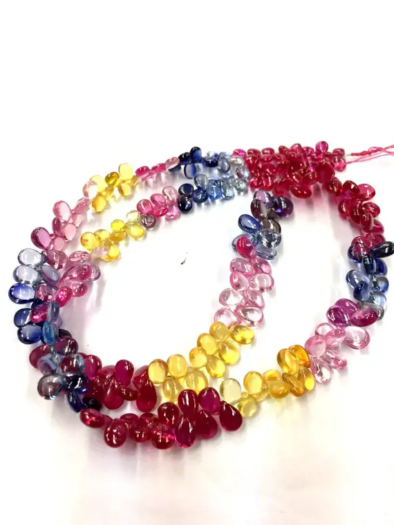 Extremely Beautiful~~multi Sapphire Colour Heart Shape Beads Sapphire Smooth Gemstone Beads 4-5.mm Sapphire Heart Briolettes Smooth Heart.
