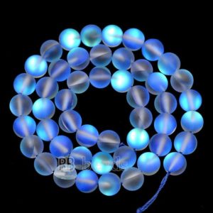 Matte Frosted Sapphire Mystic Aura Quartz Beads Jewelry AB Beads Blie White Holographic 6mm 8mm 10mm 12mm beads, made of GLASS | Natural genuine other-shape Sapphire beads for beading and jewelry making.  #jewelry #beads #beadedjewelry #diyjewelry #jewelrymaking #beadstore #beading #affiliate #ad