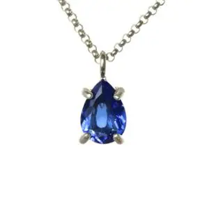Shop Sapphire Pendants! Sterling Silver Sapphire Pear Necklace · Blue Sapphire Calming Pendant · Bridesmaid Necklaces · September Birthstone Necklace | Natural genuine Sapphire pendants. Buy crystal jewelry, handmade handcrafted artisan jewelry for women.  Unique handmade gift ideas. #jewelry #beadedpendants #beadedjewelry #gift #shopping #handmadejewelry #fashion #style #product #pendants #affiliate #ad