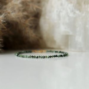 Shop Seraphinite Jewelry! Green Seraphinite bracelet, bracelet femme, 2mm green sheen gemstone bracelet, Delicate Seraphinite jewelry, delicate womens bracelet | Natural genuine Seraphinite jewelry. Buy crystal jewelry, handmade handcrafted artisan jewelry for women.  Unique handmade gift ideas. #jewelry #beadedjewelry #beadedjewelry #gift #shopping #handmadejewelry #fashion #style #product #jewelry #affiliate #ad