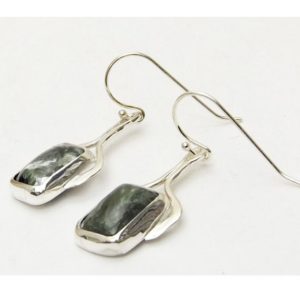 Shop Seraphinite Earrings! Seraphinite And Sterling Silver Dangle Earrings Esere3524 | Natural genuine Seraphinite earrings. Buy crystal jewelry, handmade handcrafted artisan jewelry for women.  Unique handmade gift ideas. #jewelry #beadedearrings #beadedjewelry #gift #shopping #handmadejewelry #fashion #style #product #earrings #affiliate #ad