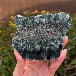 Shop Seraphinite Stones & Crystals! seraphinite Half polished standing slab | Natural genuine stones & crystals in various shapes & sizes. Buy raw cut, tumbled, or polished gemstones for making jewelry or crystal healing energy vibration raising reiki stones. #crystals #gemstones #crystalhealing #crystalsandgemstones #energyhealing #affiliate #ad
