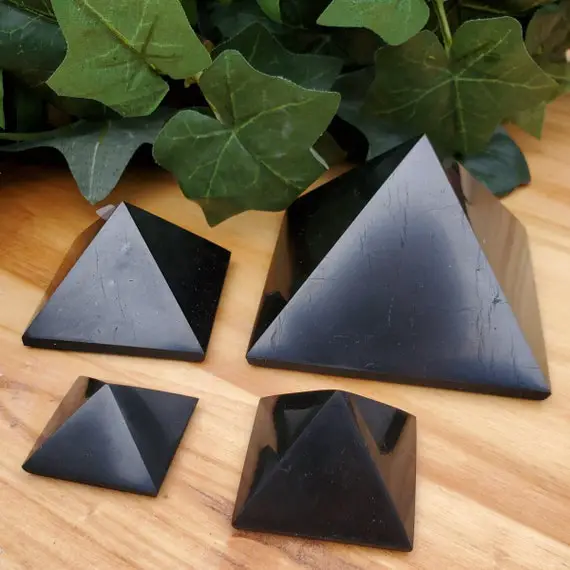 Shungite Pyramid - Multiple Sizes - Shungite - Pyramids - Shungite Stone - Crystal Pyramid - Emf Protection - Grounding Stone - Protection