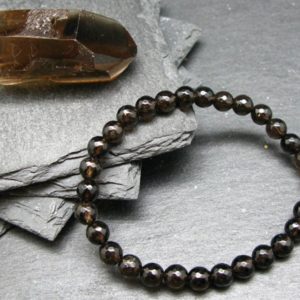 Shop Smoky Quartz Bracelets! Smoky Quartz Genuine Bracelet ~ 7 Inches  ~ 6mm Facetted Beads | Natural genuine Smoky Quartz bracelets. Buy crystal jewelry, handmade handcrafted artisan jewelry for women.  Unique handmade gift ideas. #jewelry #beadedbracelets #beadedjewelry #gift #shopping #handmadejewelry #fashion #style #product #bracelets #affiliate #ad
