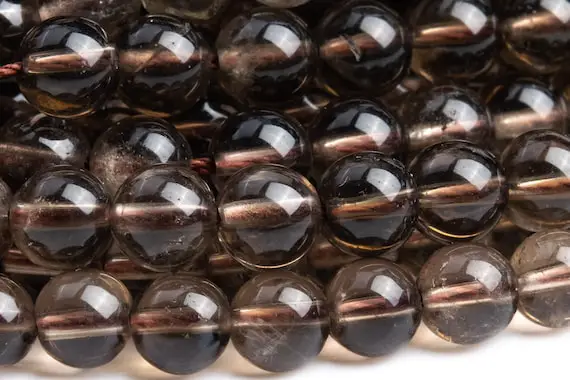 Genuine Natural Smoky Quartz Gemstone Beads 6mm Round Aaa Quality Loose Beads (100658）
