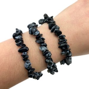Shop Snowflake Obsidian Bracelets! Snowflake Obsidian Gemstone Bracelet, Obsidian Bracelet, Snowflake Obsidian Chip Bracelet, GE-45 | Natural genuine Snowflake Obsidian bracelets. Buy crystal jewelry, handmade handcrafted artisan jewelry for women.  Unique handmade gift ideas. #jewelry #beadedbracelets #beadedjewelry #gift #shopping #handmadejewelry #fashion #style #product #bracelets #affiliate #ad