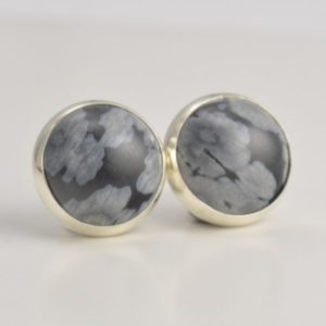 Shop Snowflake Obsidian Earrings! snowflake obsidian 10mm sterling silver stud earrings | Natural genuine Snowflake Obsidian earrings. Buy crystal jewelry, handmade handcrafted artisan jewelry for women.  Unique handmade gift ideas. #jewelry #beadedearrings #beadedjewelry #gift #shopping #handmadejewelry #fashion #style #product #earrings #affiliate #ad