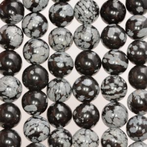 Shop Snowflake Obsidian Round Beads! 8mm Cristobalite Snowflake Obsidian Gemstone Round 8mm Loose Beads 15.5 inch Full Strand (90114583-243) | Natural genuine round Snowflake Obsidian beads for beading and jewelry making.  #jewelry #beads #beadedjewelry #diyjewelry #jewelrymaking #beadstore #beading #affiliate #ad