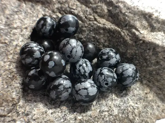 Snowflake Obsidian Beads, Wholesale Gemstone Beads, Round Natural Stone Jewelry Beads, 4mm 6mm 8mm 10mm 12mm 5-200pcs