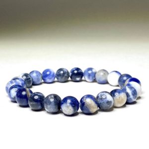 Sodalite Beaded Bracelet | Natural genuine Sodalite bracelets. Buy crystal jewelry, handmade handcrafted artisan jewelry for women.  Unique handmade gift ideas. #jewelry #beadedbracelets #beadedjewelry #gift #shopping #handmadejewelry #fashion #style #product #bracelets #affiliate #ad