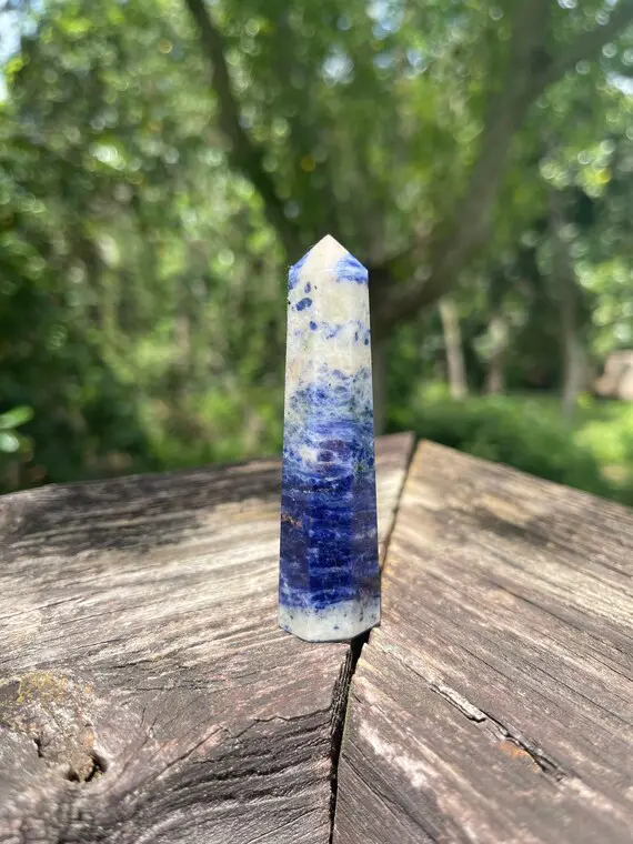 Sodalite Crystal Point - Reiki Charged - Powerful Energy - Crystal Generator - Speak Your Truth - Throat Chakra - Increase Metabolism #6