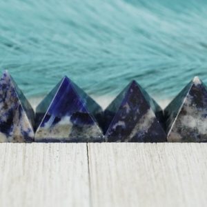 Shop Sodalite Shapes! Sodalite Crystal Pyramid | Natural genuine stones & crystals in various shapes & sizes. Buy raw cut, tumbled, or polished gemstones for making jewelry or crystal healing energy vibration raising reiki stones. #crystals #gemstones #crystalhealing #crystalsandgemstones #energyhealing #affiliate #ad