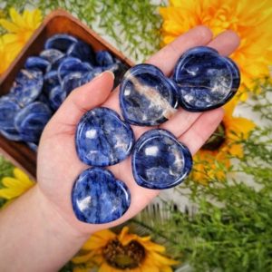 Shop Sodalite Stones & Crystals! Sodalite Heart Worry Stone – Throat Chakra – No. 256 | Natural genuine stones & crystals in various shapes & sizes. Buy raw cut, tumbled, or polished gemstones for making jewelry or crystal healing energy vibration raising reiki stones. #crystals #gemstones #crystalhealing #crystalsandgemstones #energyhealing #affiliate #ad