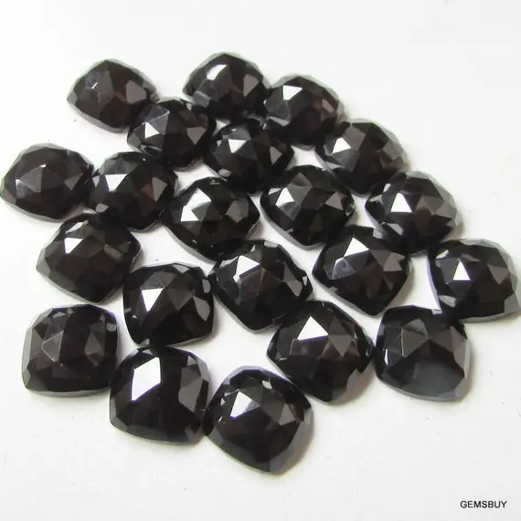 12mm Black Spinel Rosecut Cushion Cabochon Gemstone, Natural Black Spinal Cushion Rosecut Aaa Quality Gemstone.....