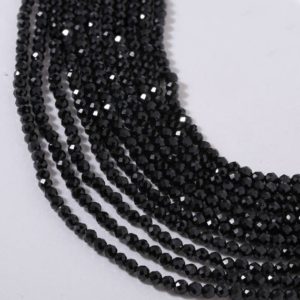Shop Spinel Faceted Beads! Black Spinel Faceted Round  Length 40 cm 3 mm Approx, Black Spinel Gemstone, Beaded Strand, Spinal Jewelry, Beads Gems  Jewelry Making Stone | Natural genuine faceted Spinel beads for beading and jewelry making.  #jewelry #beads #beadedjewelry #diyjewelry #jewelrymaking #beadstore #beading #affiliate #ad