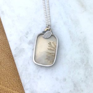 Shop Dendritic Agate Necklaces! Sterling Silver & 14k Gold Dendritic Agate Necklace – Ghosts in the Wilderness fall collection | Natural genuine Dendritic Agate necklaces. Buy crystal jewelry, handmade handcrafted artisan jewelry for women.  Unique handmade gift ideas. #jewelry #beadednecklaces #beadedjewelry #gift #shopping #handmadejewelry #fashion #style #product #necklaces #affiliate #ad