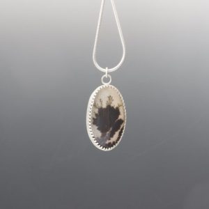 Shop Dendritic Agate Pendants! Sterling Silver Dendritic Agate Pendant, Scenic Picture Agate, Doublet, 18 Inch Snake Chain With Lobster Clasp Necklace, Minimalist Pendant | Natural genuine Dendritic Agate pendants. Buy crystal jewelry, handmade handcrafted artisan jewelry for women.  Unique handmade gift ideas. #jewelry #beadedpendants #beadedjewelry #gift #shopping #handmadejewelry #fashion #style #product #pendants #affiliate #ad