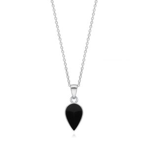 Shop Jet Pendants! Sterling Silver Whitby Jet Pear Drop Pendant | Natural genuine Jet pendants. Buy crystal jewelry, handmade handcrafted artisan jewelry for women.  Unique handmade gift ideas. #jewelry #beadedpendants #beadedjewelry #gift #shopping #handmadejewelry #fashion #style #product #pendants #affiliate #ad
