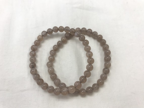 Genuine Orange Gray Sunstone 6mm - 10mm Round Natural Gemstone Grade A Beads Finished Jewerly Bracelet Supply - 1piece