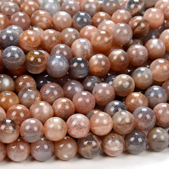 Natural Sunstone Orange Gray  Gemstone Grade Aaa Round 7mm 8mm 9mm 10mm 11mm Loose Beads (d117)