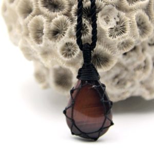 Shop Tiger Eye Pendants! Red Tigers Eye Necklace for Women and Men, Healing Stone Jewelry, Spiritual Gift for Him or Her, Hippie Jewelry, Maroon Red Crystal Pendant | Natural genuine Tiger Eye pendants. Buy crystal jewelry, handmade handcrafted artisan jewelry for women.  Unique handmade gift ideas. #jewelry #beadedpendants #beadedjewelry #gift #shopping #handmadejewelry #fashion #style #product #pendants #affiliate #ad