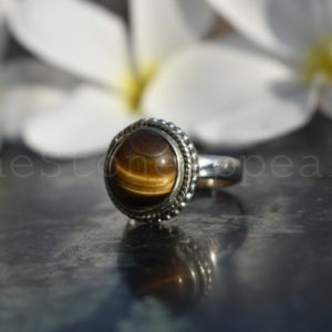 Shop Tiger Eye Rings! Natural Tiger Eye Ring, 925 Silver Ring, Cabochon, Unique Ring, Statement Ring, Birthday Gift, Bali Ring, Dainty, Gypsy, Beautiful, Artisan | Natural genuine Tiger Eye rings, simple unique handcrafted gemstone rings. #rings #jewelry #shopping #gift #handmade #fashion #style #affiliate #ad