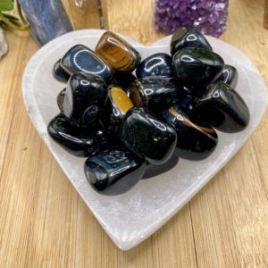 Shop Tumbled Tiger Eye Crystals & Pocket Stones! Tumbled Blue Tigers Eye Stones Set with Gift Bag | Natural genuine stones & crystals in various shapes & sizes. Buy raw cut, tumbled, or polished gemstones for making jewelry or crystal healing energy vibration raising reiki stones. #crystals #gemstones #crystalhealing #crystalsandgemstones #energyhealing #affiliate #ad