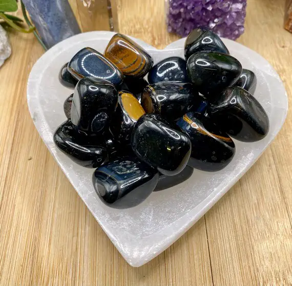 Tumbled Blue Tigers Eye Stones Set With Gift Bag