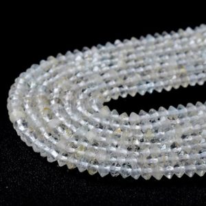 Shop Topaz Faceted Beads! 4X2MM Natural White Topaz Gemstone Grade AAA Bicone Faceted Rondelle Saucer Loose Beads 15.5 inch Full Strand (80009455-P34) | Natural genuine faceted Topaz beads for beading and jewelry making.  #jewelry #beads #beadedjewelry #diyjewelry #jewelrymaking #beadstore #beading #affiliate #ad