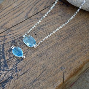 Shop Topaz Necklaces! Blue Topaz Necklace, Sterling Silver Layering Necklace, Gemstone Chain Necklace, Blue Topaz Gemstone, December Birthstone Love Gift Jewelry | Natural genuine Topaz necklaces. Buy crystal jewelry, handmade handcrafted artisan jewelry for women.  Unique handmade gift ideas. #jewelry #beadednecklaces #beadedjewelry #gift #shopping #handmadejewelry #fashion #style #product #necklaces #affiliate #ad
