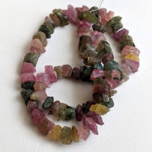 7-10mm Raw Multi Tourmaline Stones, Natural Loose Raw Gemstone, Multi Tourmaline Rough Beads, Tourmaline Nuggets For Jewelry 13 Inch -PDG71 | Natural genuine chip Gemstone beads for beading and jewelry making.  #jewelry #beads #beadedjewelry #diyjewelry #jewelrymaking #beadstore #beading #affiliate #ad