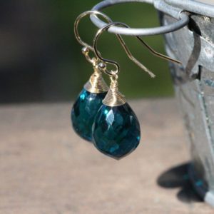 Shop Tourmaline Earrings! Paraiba Teal Tourmaline Wire Wrapped Earrings 14k Gold Filled , Hooks ,  October Birthstone | Natural genuine Tourmaline earrings. Buy crystal jewelry, handmade handcrafted artisan jewelry for women.  Unique handmade gift ideas. #jewelry #beadedearrings #beadedjewelry #gift #shopping #handmadejewelry #fashion #style #product #earrings #affiliate #ad