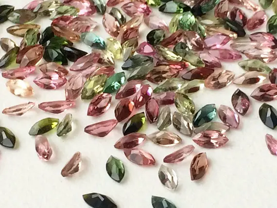 2x4mm Multi Tourmaline Marquise Shape Cut Stones, Natural Faceted Multi Tourmaline Marquise For Jewelry, Loose Gems (1cts To 10cts Options)