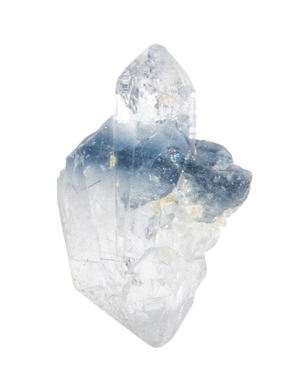 Raw Blue Tourmaline Quartz Cluster - Blue Tourmaline In Clear Quartz - Rough Blue Tourmaline Crystal Cluster - Indicolite Quartz #8