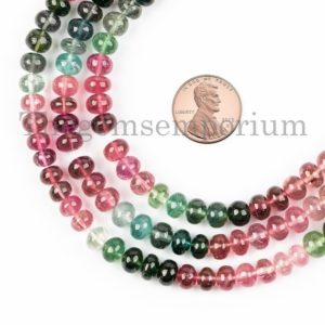 Shop Tourmaline Beads! Top Quality Multi Tourmaline 7-7.5mm Rondelle Beads, Tourmaline Rondelle, Natural Tourmaline Smooth Beads, Natural Multi Tourmaline Beads | Natural genuine beads Tourmaline beads for beading and jewelry making.  #jewelry #beads #beadedjewelry #diyjewelry #jewelrymaking #beadstore #beading #affiliate #ad