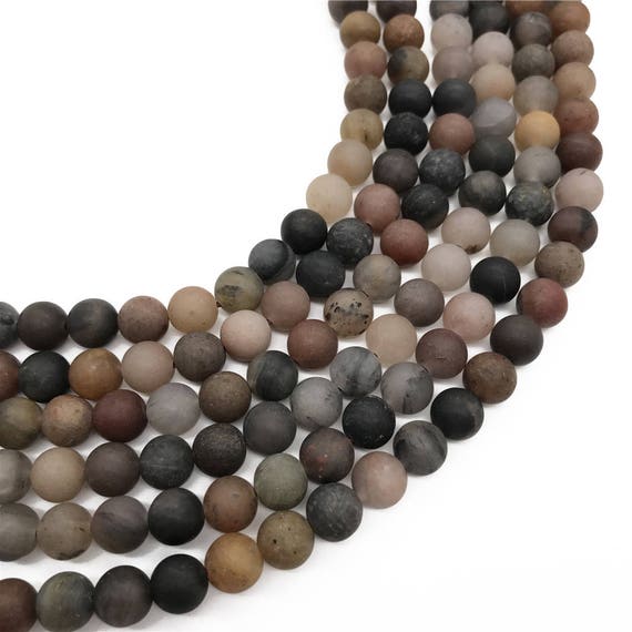 8mm Matte Tourmaline Beads, Round Gemstone Beads, Wholesale Beads