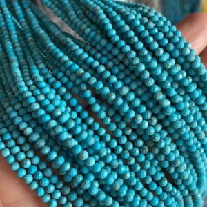 Shop Turquoise Faceted Beads! 3-4mm Faceted Round Turquoise beads,Full Strand Small Turquoise Beads,Blue Gemstone Beads For Bracelet Necklace Earrings-15-16 inches | Natural genuine faceted Turquoise beads for beading and jewelry making.  #jewelry #beads #beadedjewelry #diyjewelry #jewelrymaking #beadstore #beading #affiliate #ad
