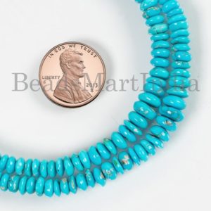 Sleeping Beauty Turquoise Beads, 3.5-6 mm Turquoise Button Shape, Turquoise Smooth Beads, Turquoise Gemstone Beads, Natural Turquoise Plain | Natural genuine beads Array beads for beading and jewelry making.  #jewelry #beads #beadedjewelry #diyjewelry #jewelrymaking #beadstore #beading #affiliate #ad