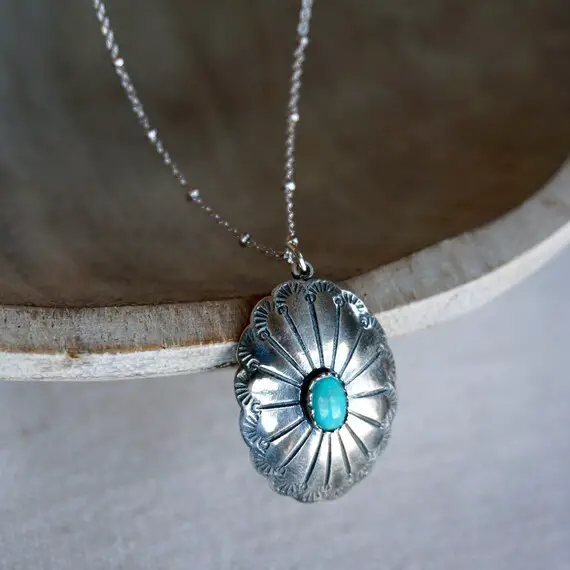 Abeytu Sterling Silver Necklace Genuine Turquoise Jewelry Gift For Her Anniversary Gift Turquoise Necklace Native American Jewelry Gift
