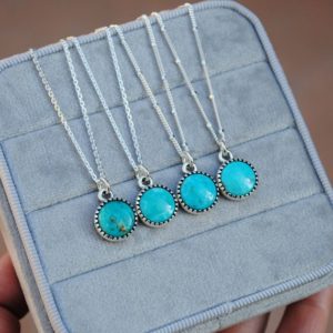 Shop Turquoise Pendants! Sterling Silver Turquoise Necklace, Turquoise Round Pendant Jewelry, Turquoise Pendant | Natural genuine Turquoise pendants. Buy crystal jewelry, handmade handcrafted artisan jewelry for women.  Unique handmade gift ideas. #jewelry #beadedpendants #beadedjewelry #gift #shopping #handmadejewelry #fashion #style #product #pendants #affiliate #ad