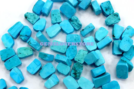 10 Pieces Charming Turquoise Raw Size 14-16 Mm Sky Blue Rough, Lucky Stone Of Turquoise Raw Jewelry Wholesale Earth Mined Gemstone Rough