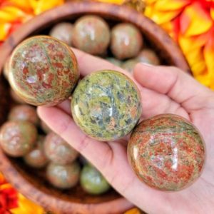 Shop Unakite Shapes! Unakite Sphere – Heart Chakra – No. 523 | Natural genuine stones & crystals in various shapes & sizes. Buy raw cut, tumbled, or polished gemstones for making jewelry or crystal healing energy vibration raising reiki stones. #crystals #gemstones #crystalhealing #crystalsandgemstones #energyhealing #affiliate #ad