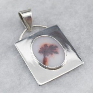 Shop Dendritic Agate Pendants! Unisex Dendritic Agate Pendant, Plume Agate Pendant, Dendritic Agate, Silver Agate Pendant, Cabochon Pendant, Oval Stone Pendant D98PRH7K | Natural genuine Dendritic Agate pendants. Buy crystal jewelry, handmade handcrafted artisan jewelry for women.  Unique handmade gift ideas. #jewelry #beadedpendants #beadedjewelry #gift #shopping #handmadejewelry #fashion #style #product #pendants #affiliate #ad