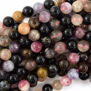 Shop Watermelon Tourmaline Beads! Natural Watermelon Tourmaline Round Beads 15.5" Strand 4mm 6mm 8mm 10mm 12mm | Natural genuine round Watermelon Tourmaline beads for beading and jewelry making.  #jewelry #beads #beadedjewelry #diyjewelry #jewelrymaking #beadstore #beading #affiliate #ad