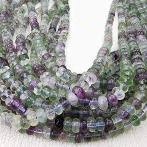 Shop Fluorite Rondelle Beads! Wholesale  Real  Natural Fluorite Rondelle Beads 6mm 8mm Intense Purple Green Blue Gemstone Beads 16" Strand | Natural genuine rondelle Fluorite beads for beading and jewelry making.  #jewelry #beads #beadedjewelry #diyjewelry #jewelrymaking #beadstore #beading #affiliate #ad